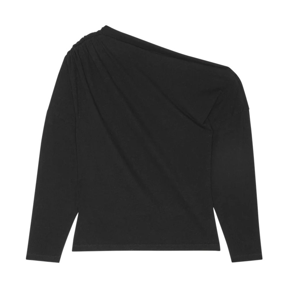 Nation LTD Pietra Off Shoulder Long Sleeve black Top
